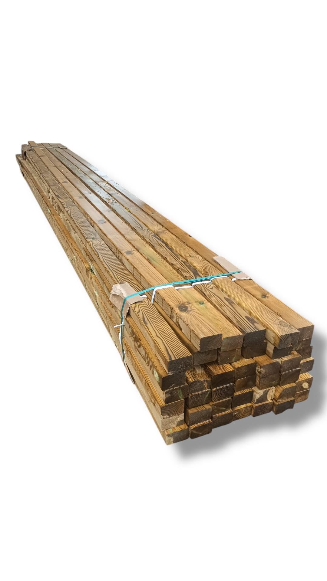 Pack de 6 Listones Pino Tratado Clase IV R5 4.5x9.5x220 cm | Resistentes, versátiles y fáciles de cortar e instalar.