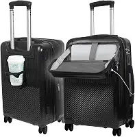 Mala de Viagem de Bordo 10Kg Expansível Rígida Padrão ANAC com 4 Rodas duplas 360° Cadeado Anti Furto Compartimento Exclusivo para Notebook Saída USB para carregamento de Celular (Preta)