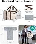 BAGSMART Sac de vêtement Sac à bandoulière pour voyage convertible 2 en 1 Sac de costume pour les vêtements suspendus Transporter sur sac de voyage avec sac de chaussures, Bracelet de selle Weekender pour les robes, manteaux, chemises (Brown)