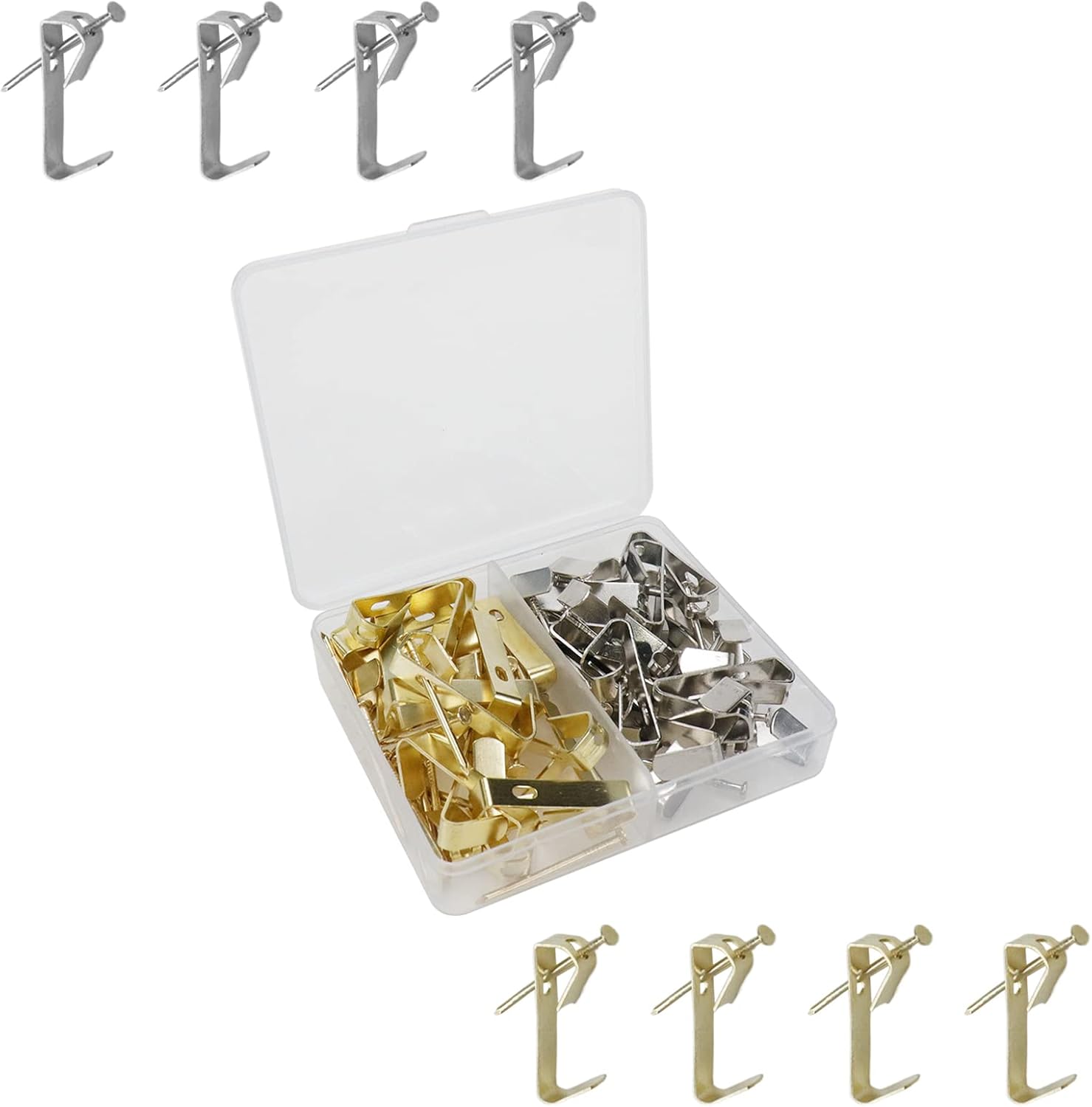 WDONAY 40 Pcs Picture Hanging Kit Gold Silver Picture