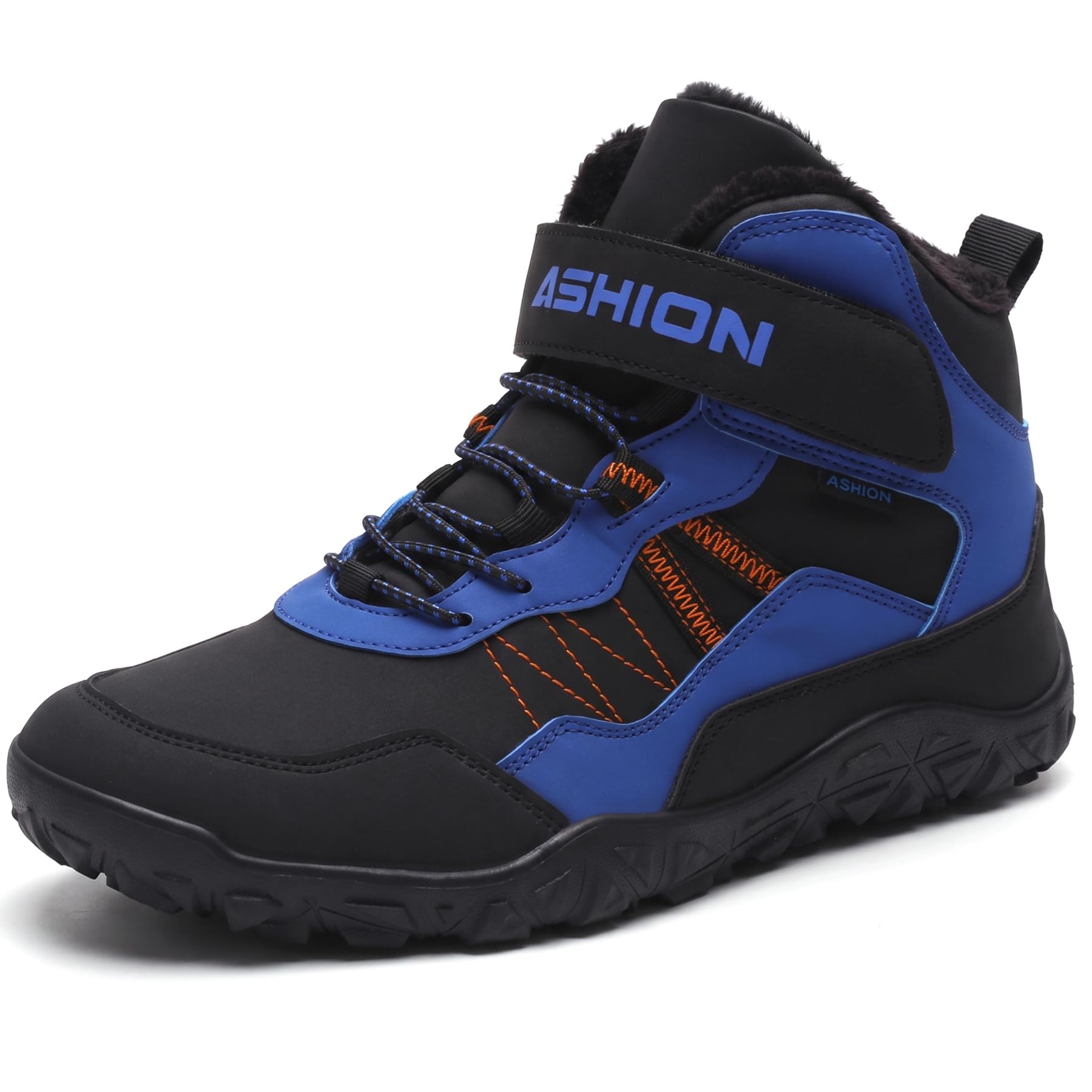 ASHION Winterschuhe Jungen Wanderschuhe Kinder Mid Schneestiefel | Gefütterte, Rutschfeste, Atmungsaktive und Bequeme Outdoor Wanderschuhe Wanderstiefel Trekking für Jungen