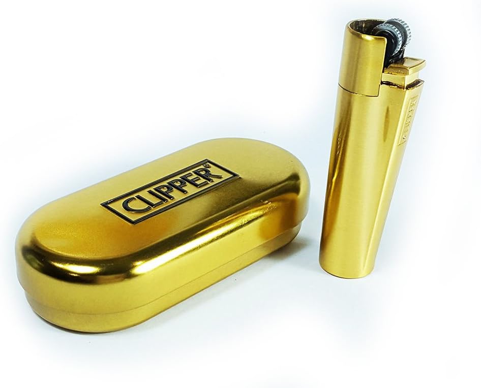 Clipper Metal Flint-Edition Lighter - Gold Matt, Refillable, Classic Style