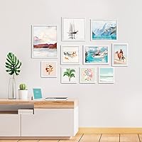 Vista 6 de LaVie Home Marcos de fotos de 5 x 5 (12 unidades, blanco) de diseño simple con vidrio de alta definición para montaje en pared y mesa, juego de 12