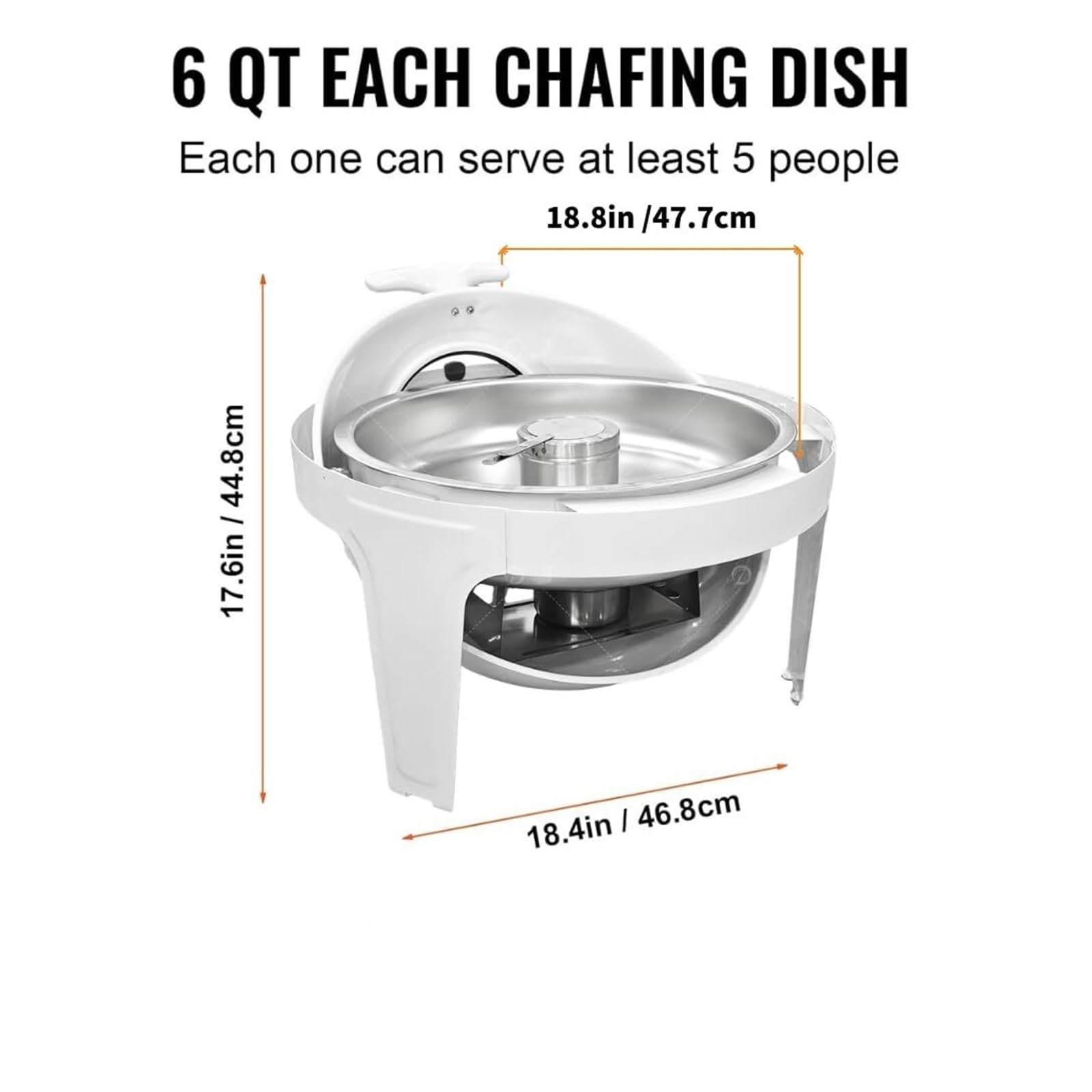 Buffet con scaldavivande roll-top da 6,8 litri con coperchio visivo