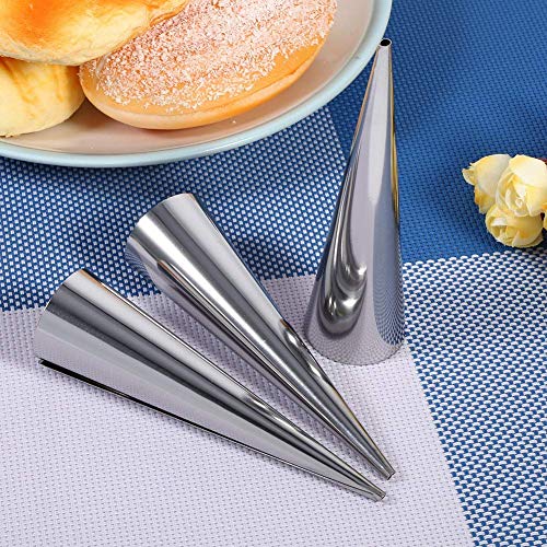 3Pcs Cream Horn Moulds,Baking Cones,Stainless Steel Pastry Cream Horn Moulds - Image 2