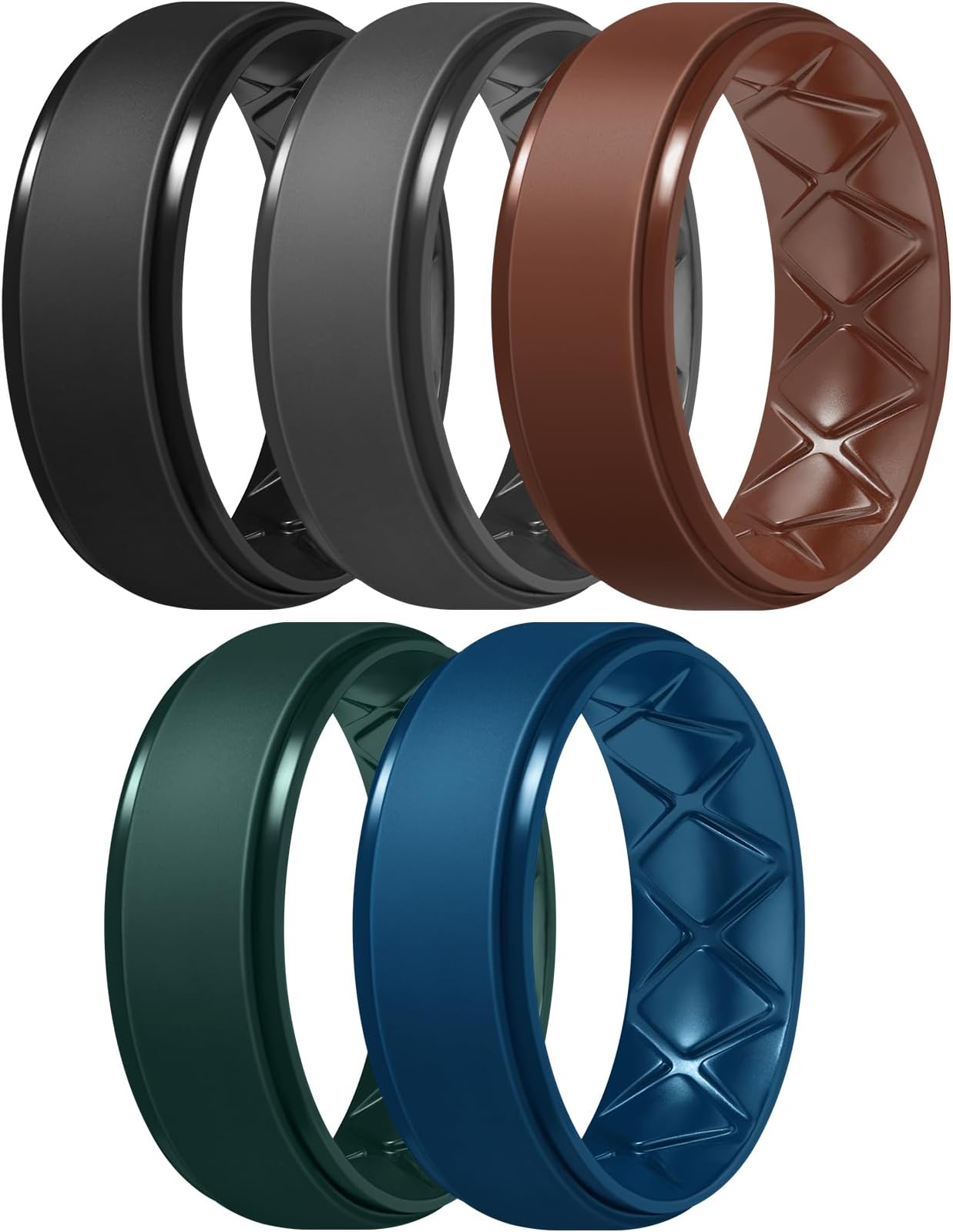 Egnaro Silicone Wedding Ring for Women,Thin and Stackble Braided Rubber Wedding Bands,No-Toxic,Skin Safe