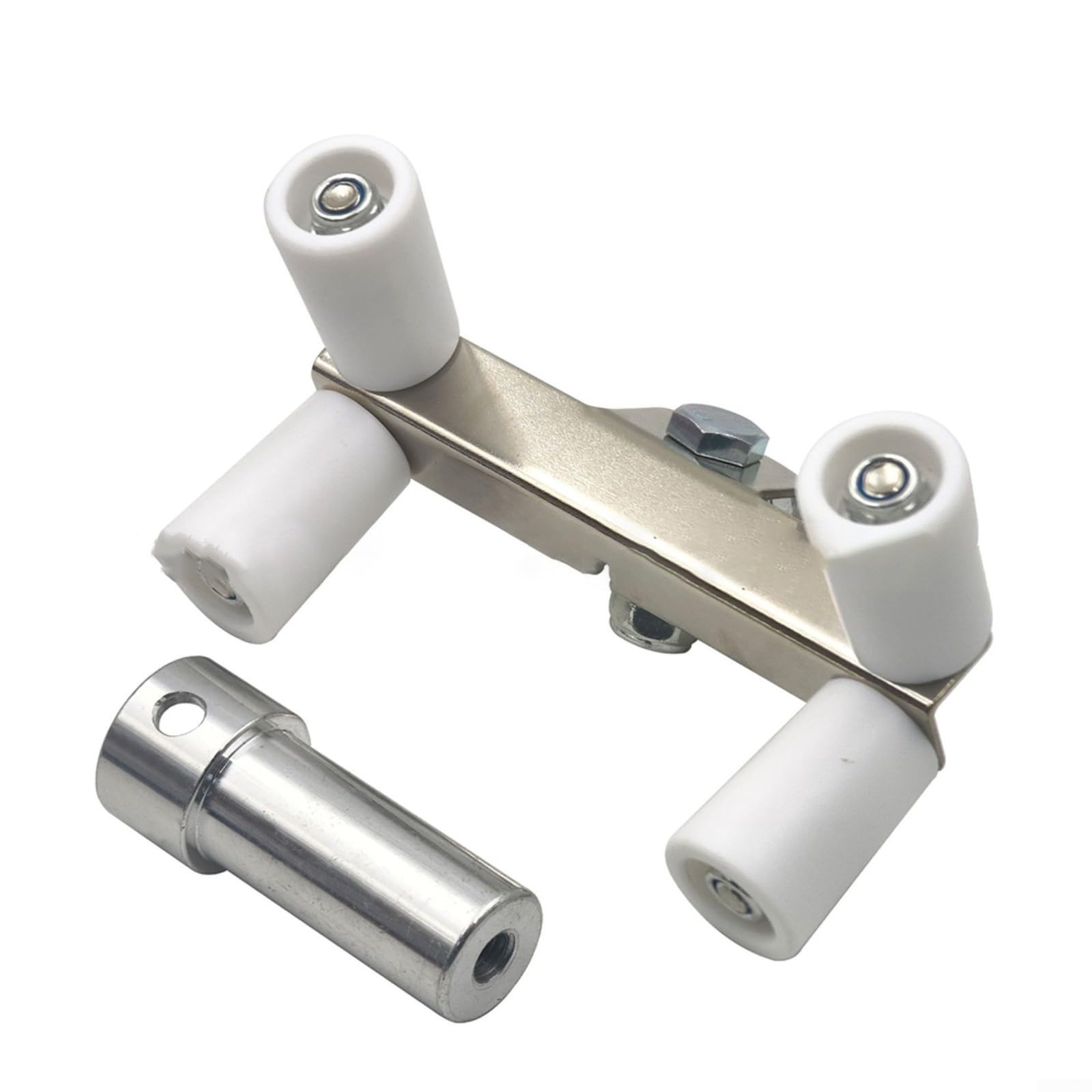 Herramienta de rodillo de esquina, para alisar costuras, aplanador de cinta de papel de doble rodillo de 16 cm, con marco de acero inoxidable, rodillos de nailon, para papel tapiz y