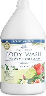 BERGMAN KELLY Refill Gallon Size Body Wash (128 fl oz, Tropical Waterfall Scent), Delight Your Guests with an Invigorating and Refreshing Body Wash, Quality Guest Hotel Toiletries in Bulk