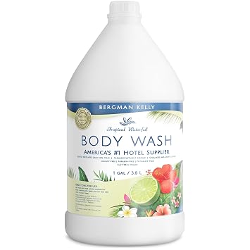 BERGMAN KELLY Refill Gallon Size Body Wash 128 fl oz, Tropical Waterfall Scent, Delight Your Guests with an Invigorating and Refreshing Body Wash, Quality Guest Hotel Toiletries in Bulk, F. 1 Pack