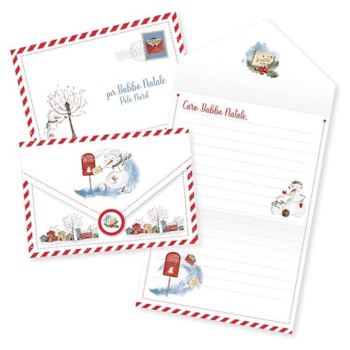 LINA OFFICINE GRAFICHE CREATIVE Cartas para boneco de neve pai Natal com letras de correio