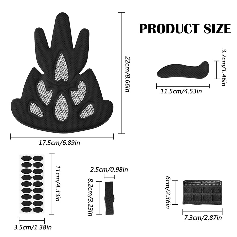 Set di Cuscinetti per Casco in Gommapiuma - Ricambio Universale per Casco da Bicicletta, Imbottitura