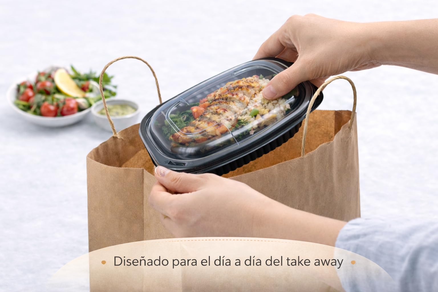 Envase Desechable para Comida con Tapa, Apto para Microondas, Take Away, Hostelería, Resistente -20 a 120 Grados, restauración, comida para llevar (40, 400.0, Mililitros)