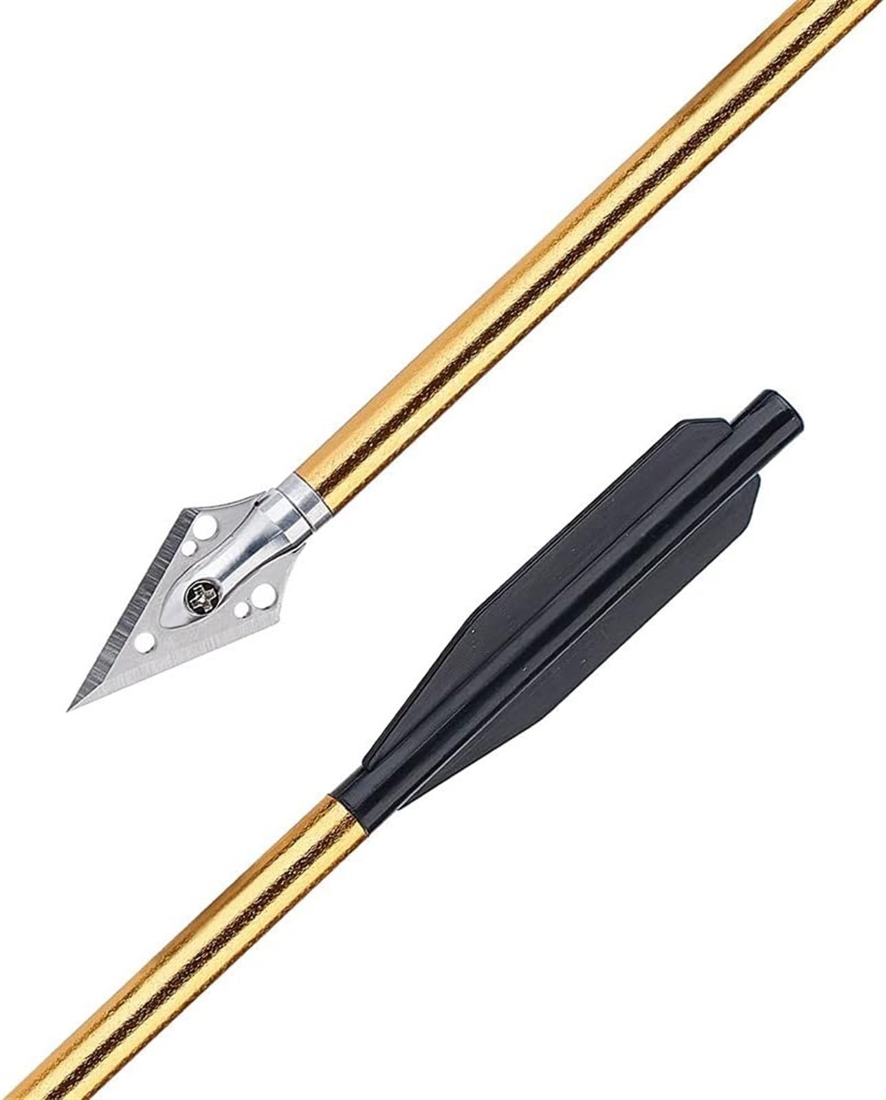 Améliorez Votre expérience d'arbalète avec des flèches d'arbalète en Aluminium de 6,3 Pouces - Paquet de 24 for l'entraînement à la Cible et la Chasse au Petit gibier (Color : Gold)