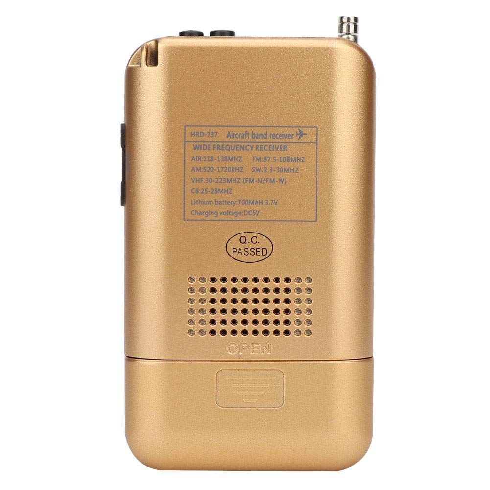 Radio VHF Airband Récepteur Toutes Bandes pour aéronefs Multifonctions avec écran LCD 1 Pouce Air/FM/AM/SW/VHF/CB