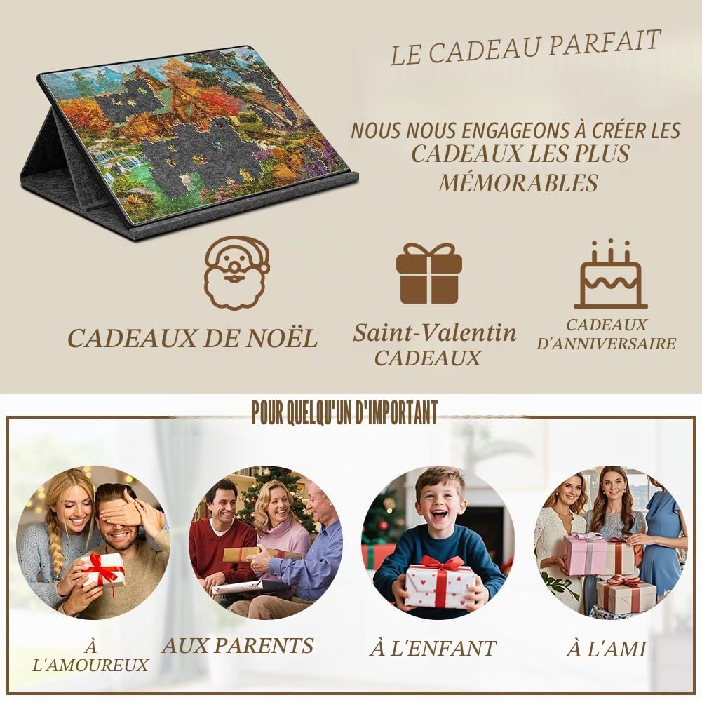 Plateau Puzzle de 1000 Pièces, Table Puzzle en Feutre