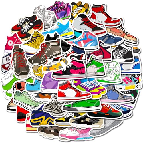 50 pcs Sneaker Stickers Basketball Shoe Stickers for Skateboards laptops Guitar Water Bottles Bikes Luggage