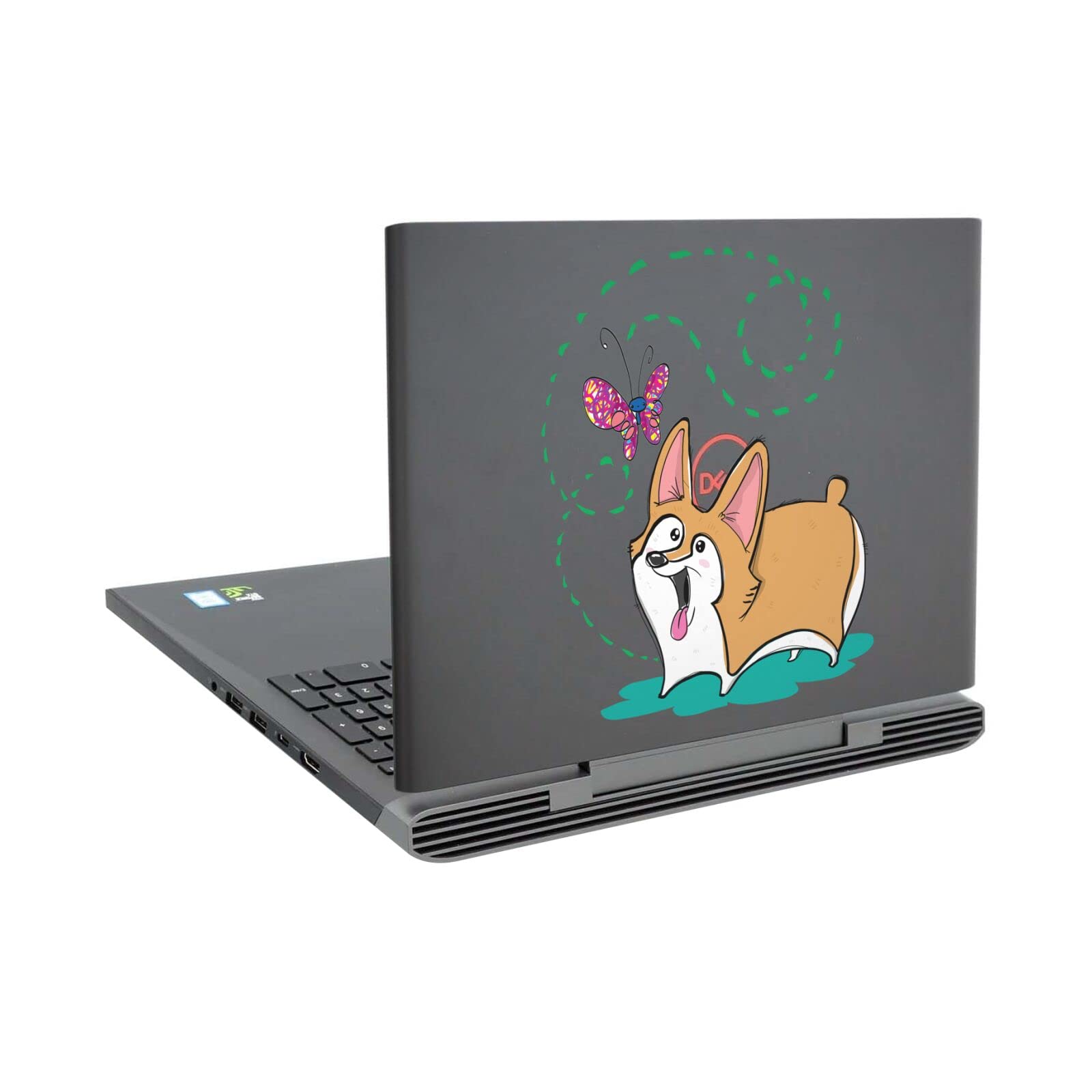Protéger Rayures Dell Inspiron 15 7000 P65F via Vinyle Autocollant Chien Corgi