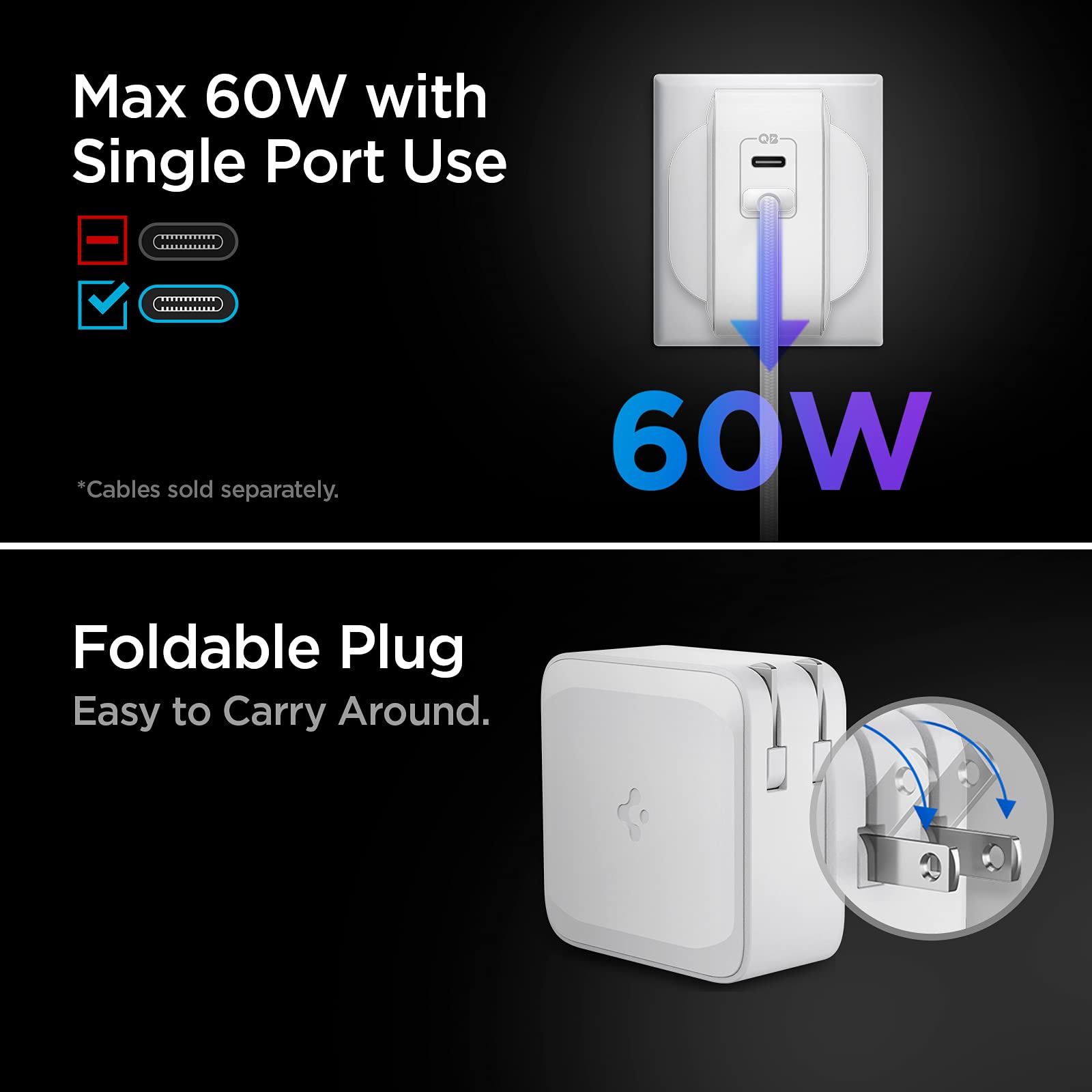 Spigen Gan 352 Total 35w 2 Ports Gan Iii Tech Dual Usb C Wal | Envío Gratis