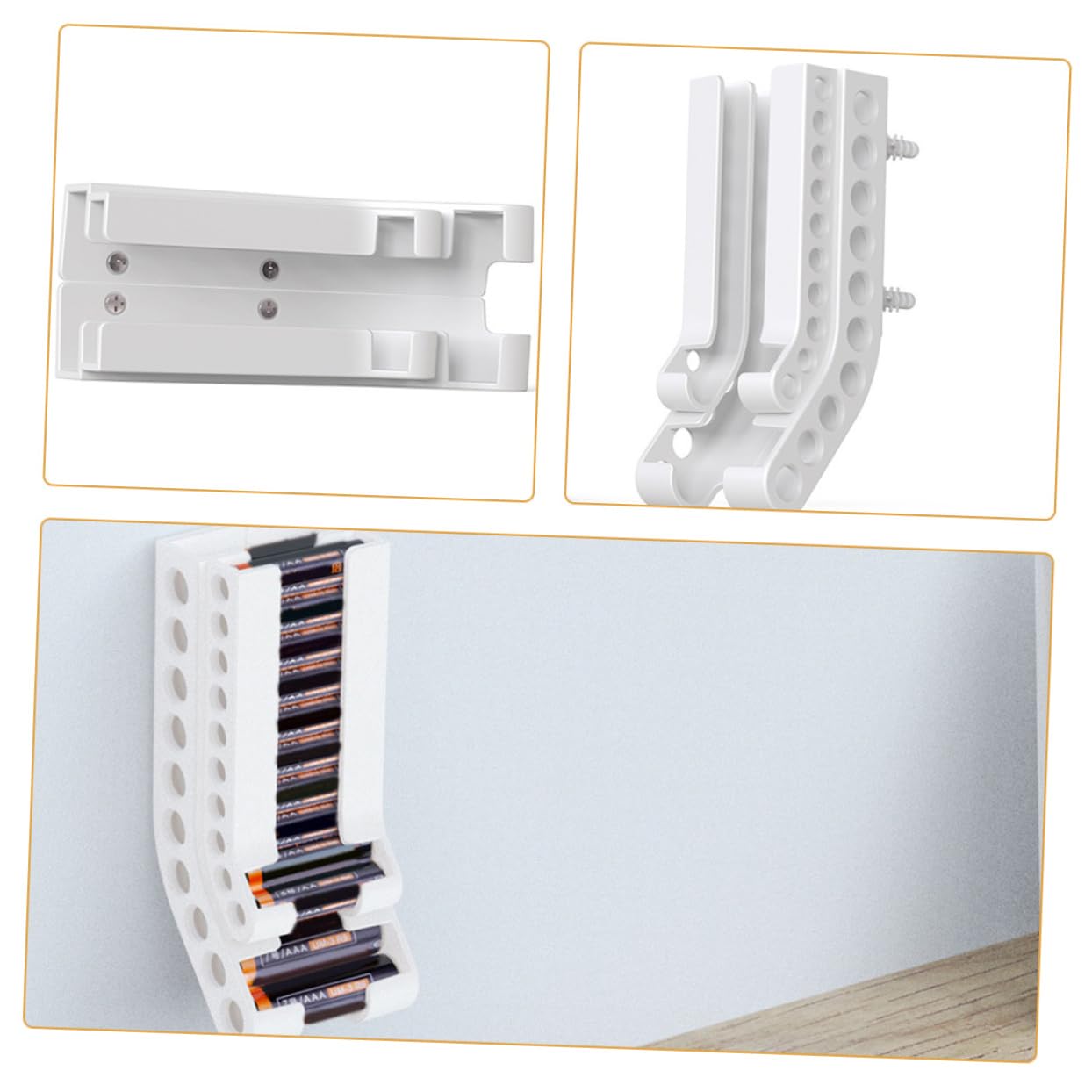 DOITOOL 4 Pz Staffa Di Stoccaggio Della Batteria Organizzatore Del Supporto Della Batteria Custodia Per Organizer Per Batterie Distributore Di Batterie Portabatterie Bianca Plastica