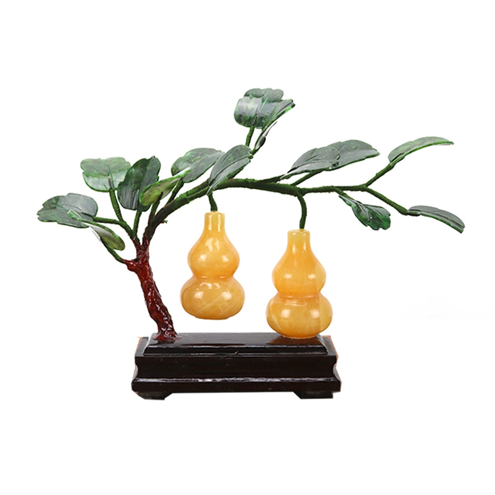 WDSOPK Artificial Bonsai Jade Bonsai Money Tree Indoor Feng Shui Gourd Potted Plants Good Luck Bonsai Home Office Decor Good Gifts for Moms and Friends for Home Office (Color : A) (A)