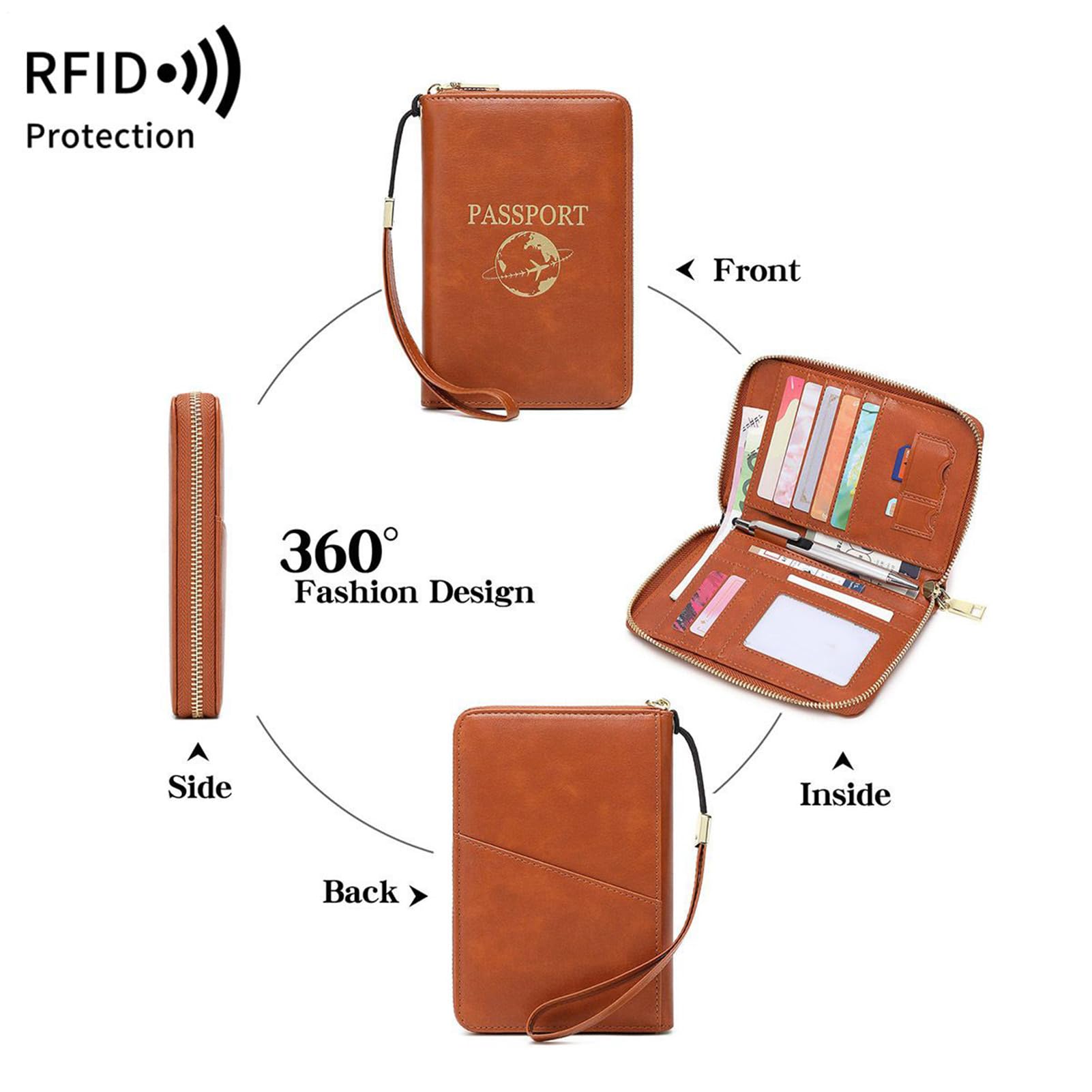 Soporte para Pasaporte para Viajes, Organizador Impermeable con múltiples