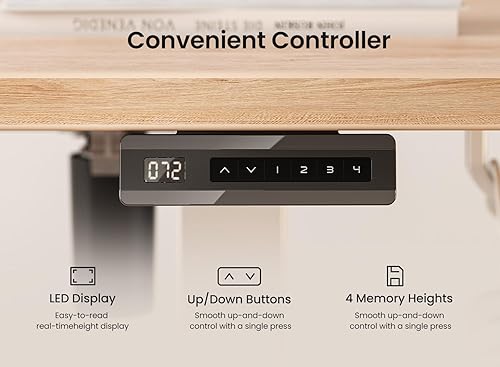 Miniatura 6 de BANTI Escritorio de pie de 48 × 24 pulgadas, ergonómico, altura eléctrica ajustable, para sentarse y ponerse de pie, escritorio de oficina para