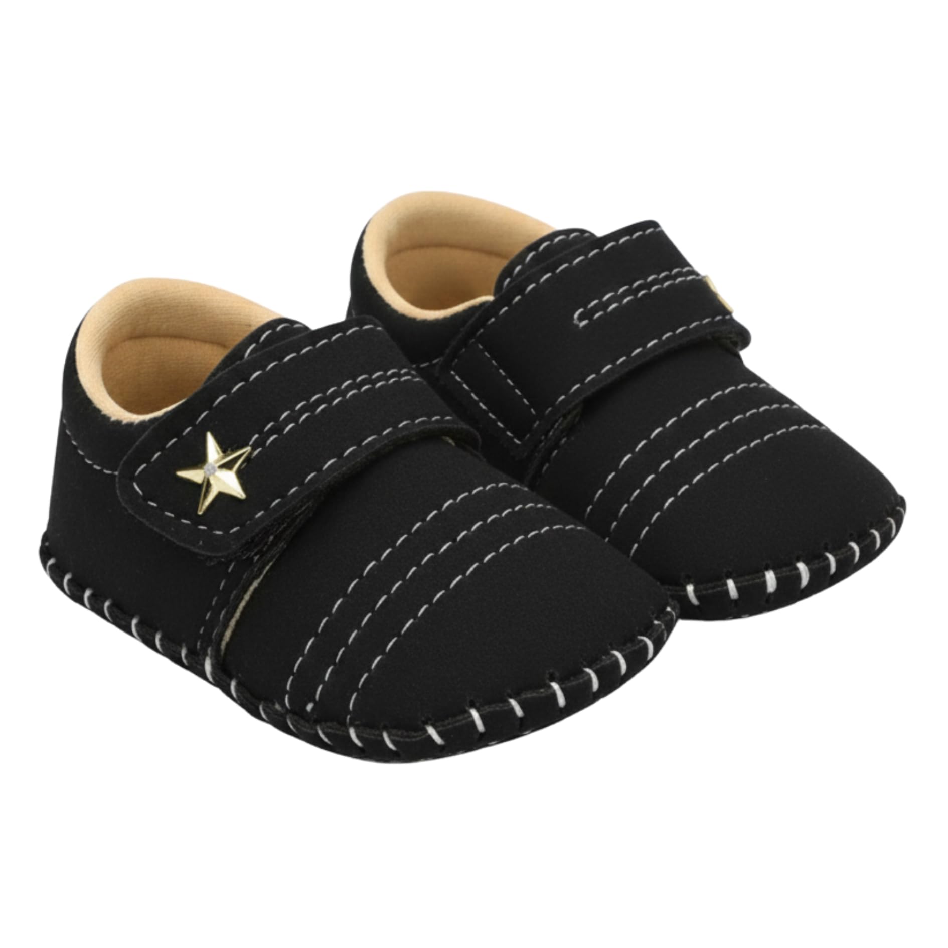 Shoes for Baby Boys 6-12 Months | Suede Velvet Finish | Lightweight, Soft & Breathable Booties with Velcro Closure | Stylish Shoes for Weddings, Birthdays, Special Occasions