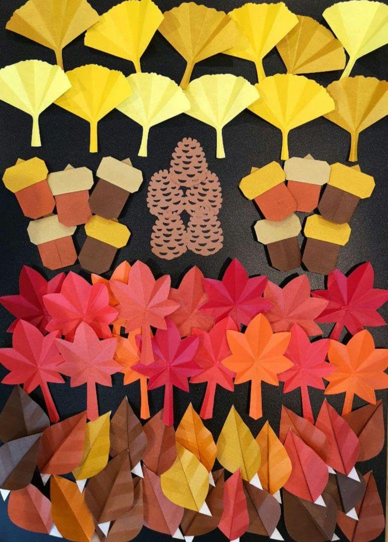 Amazon | 秋壁面飾り 11月壁面飾り どんぐり壁面飾り もみじ いちょう