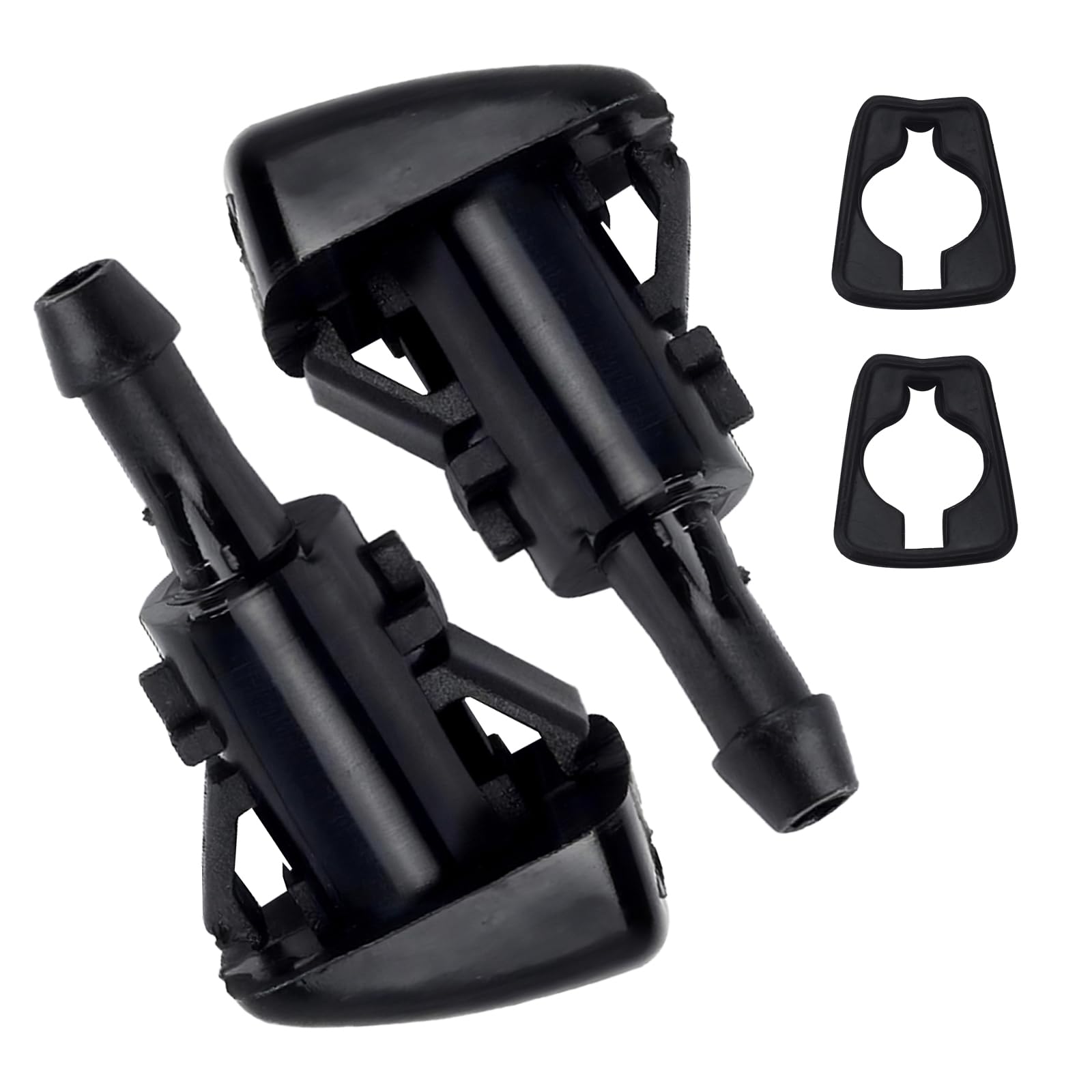 Vagcars Black 2Pcs Car Front Windshield Washer Nozzles,5116079Aa 5160308Aa Windscreen Washer Jets,Oem Quality & Anti-Clog Wiper Nozzle Washer Sprayer Jet Sprinkler,Compatible With Jeep,Chrysler,Dodge,Jeep