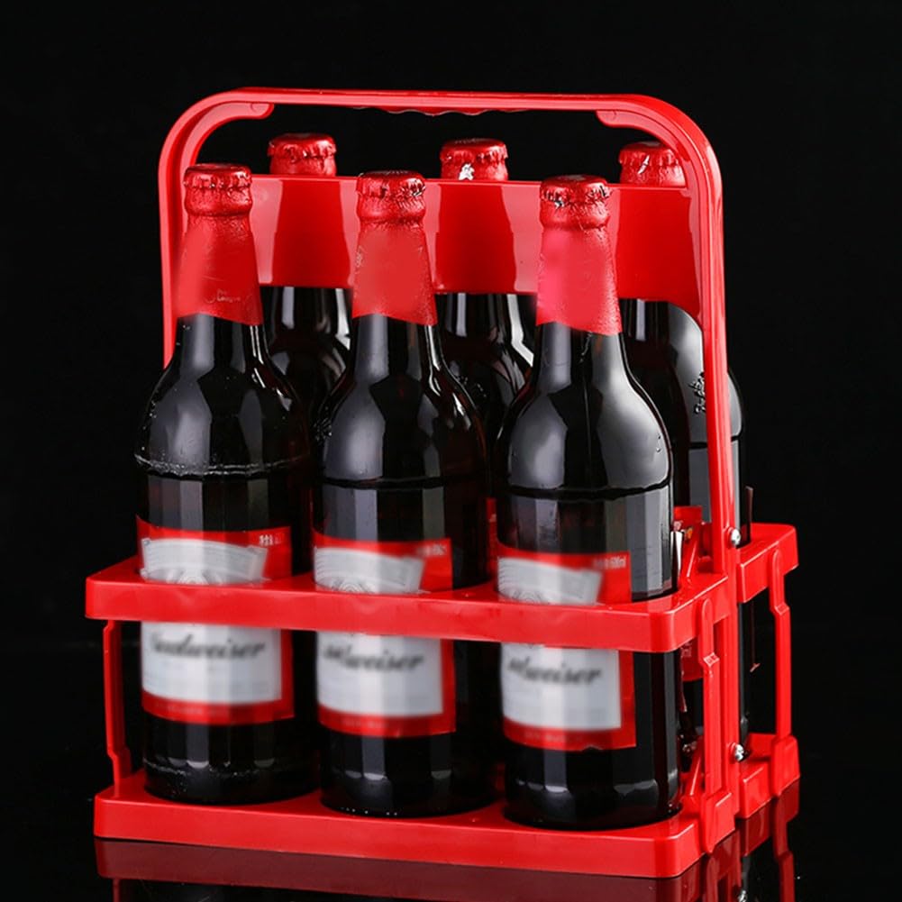 2 Pack Bier Caddy Houder Opvouwbare Drankhouder Herbruikbare Waterfles Carrier met Verdikte Handvat Bierliefhebber Geschenken voor Mannen (Rood 2 Pack Bier Caddy Houder Opvouwbare Drankhouder Herbruikbare Waterfles Carrier met Verdikte Handvat Bierliefhebber Geschenken voor Mannen (Rood