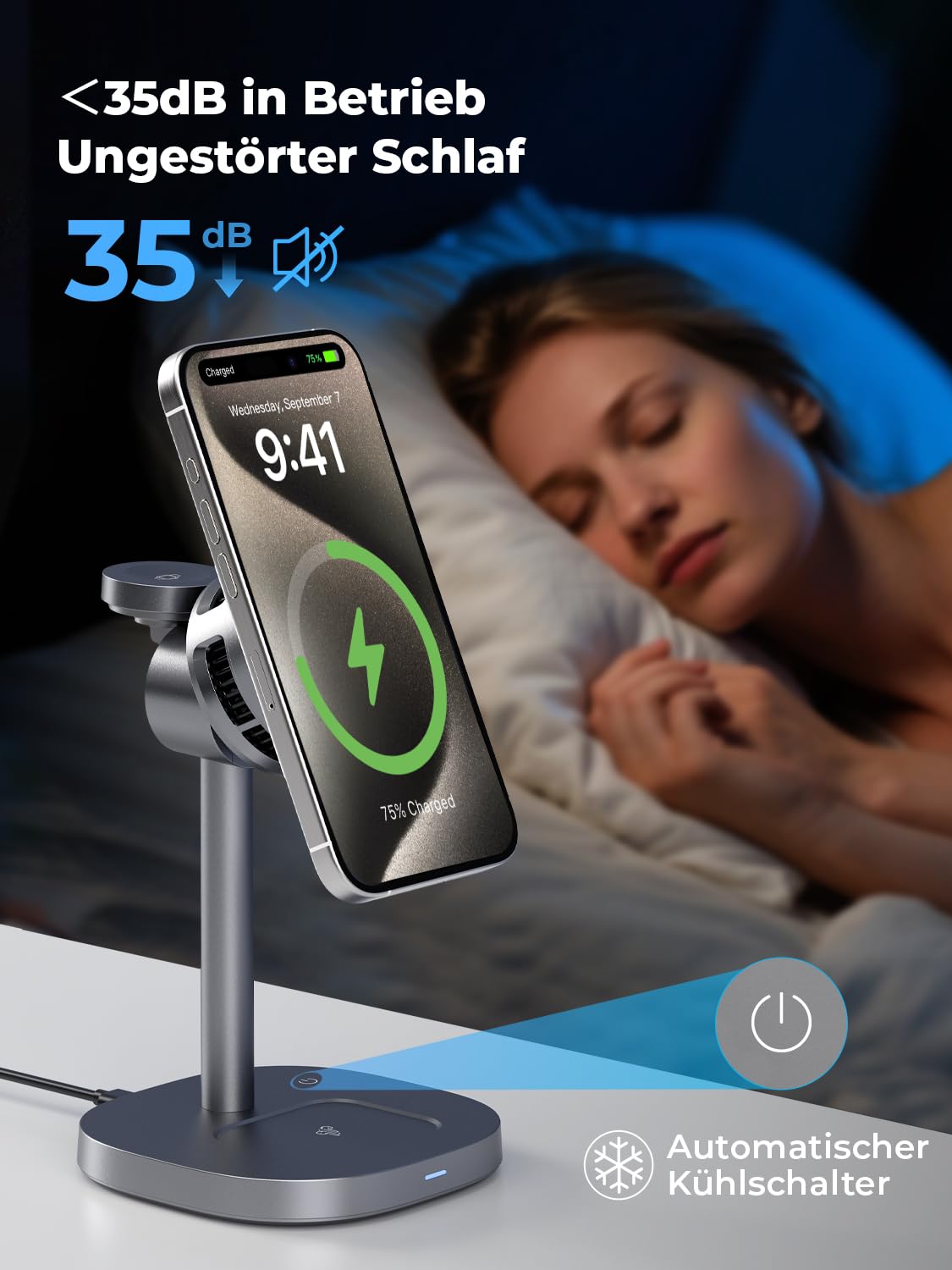 Havit Qi2 MagSafe Stazione di ricarica con raffreddamento attivo, caricabatterie 3 in 1 per Apple Watch e iPhone, caricatore wireless per iPhone 17/16/15/14/13/12 Max/Air/Plus/Pro, Apple Watch