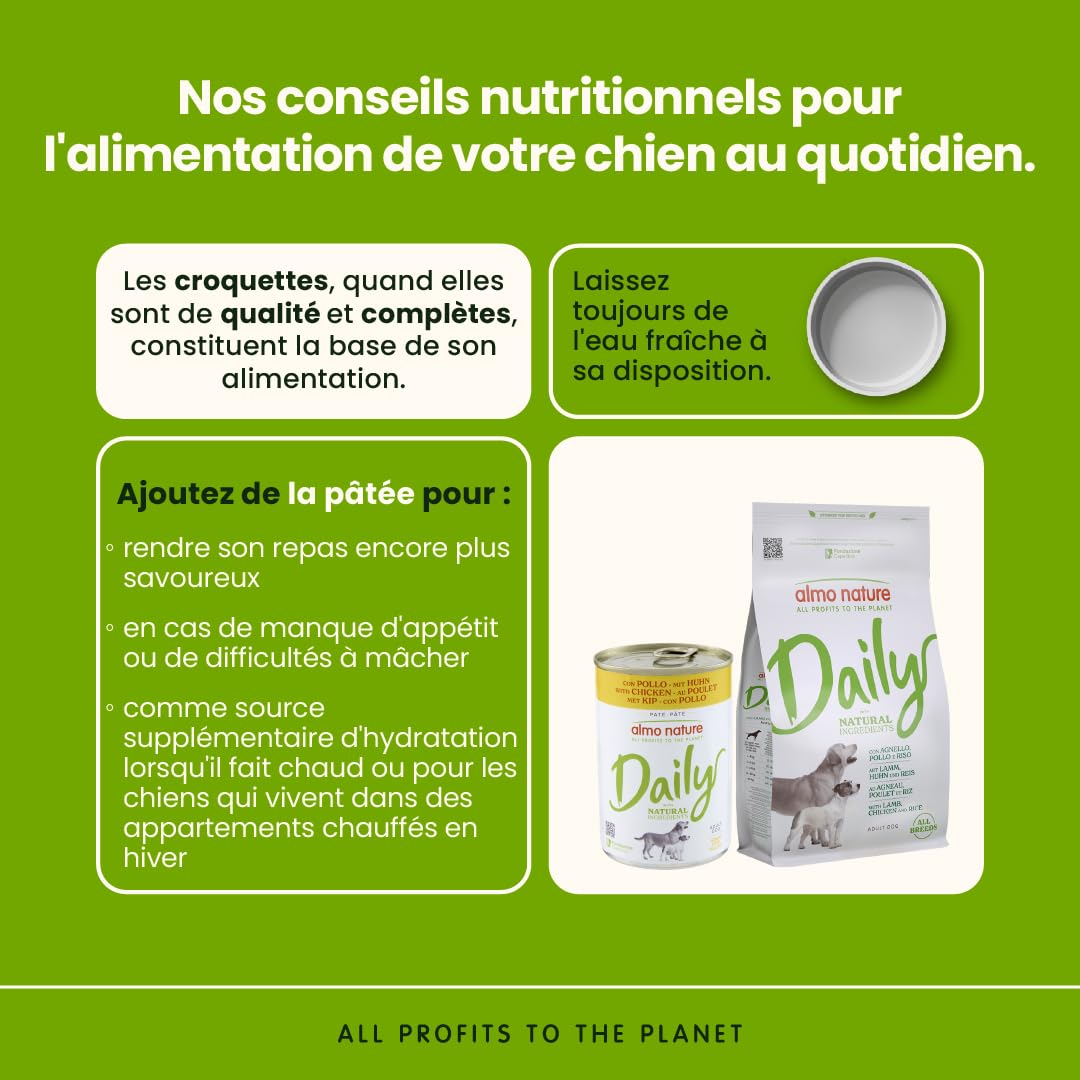 Almo Nature Daily - Aliment Humide pour Chiens - Poulet - 24 x 400 g