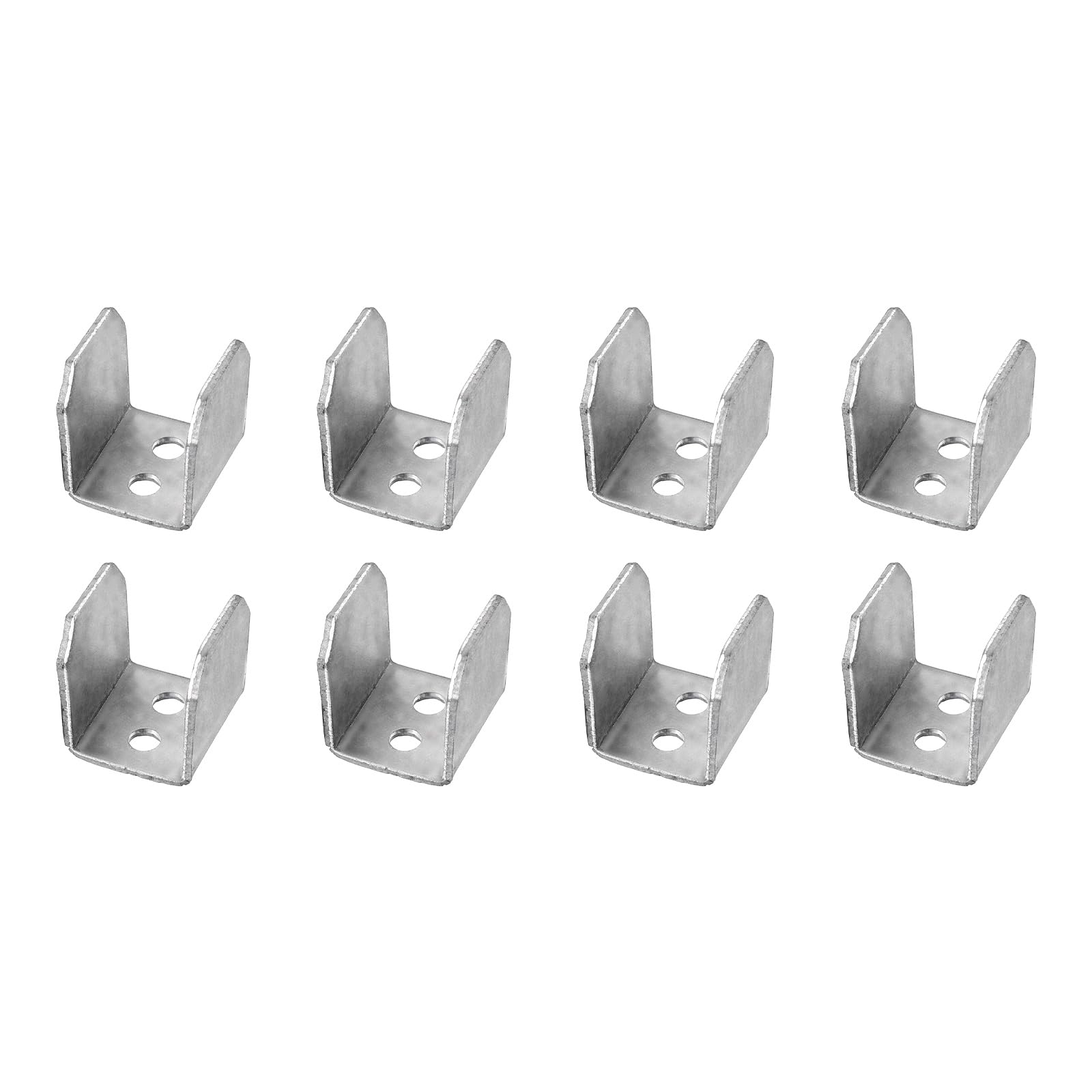 8 Pcs U Bracket for 0.55" Panels, 17 x 17 x 20mm Metal U Shaped Fasteners Brackets for Guardrail or Partitions Connection, Silver