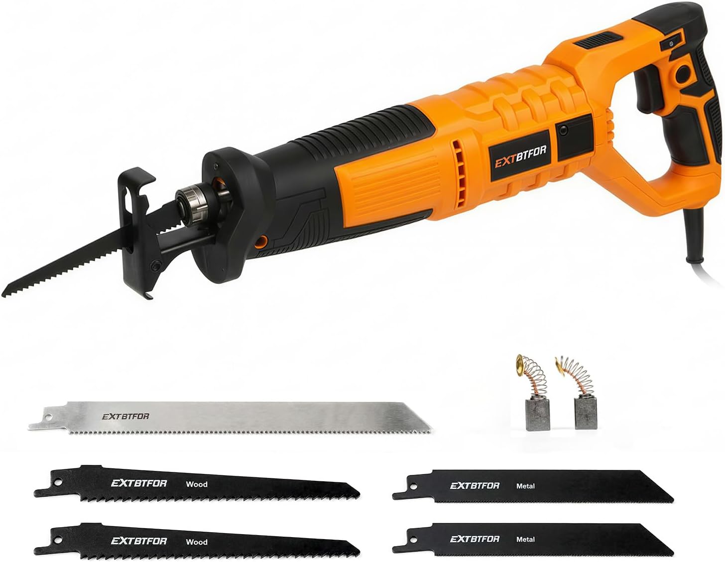 EXTBTFOR 7Amp Reciprocating Saw, 850W Variable Speed 0-2800RPM, 1-1/10" Stroke, 5 Blades for Wood Metal PVC Cutting
