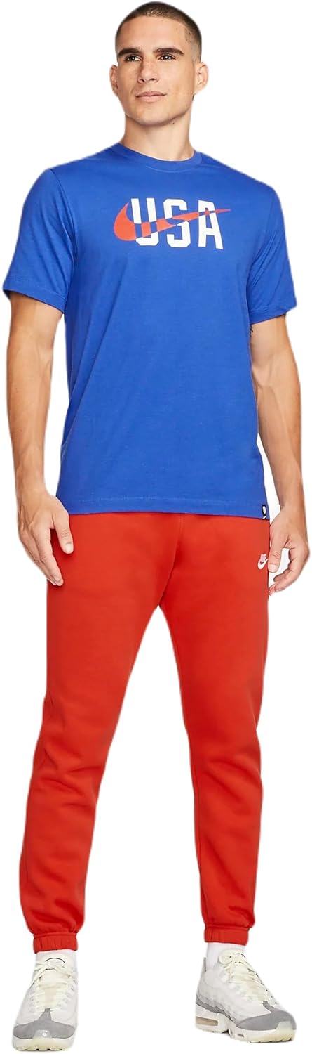 Nike Men U.S.A T-Shirt, Blue/White/Red, L Regular US
