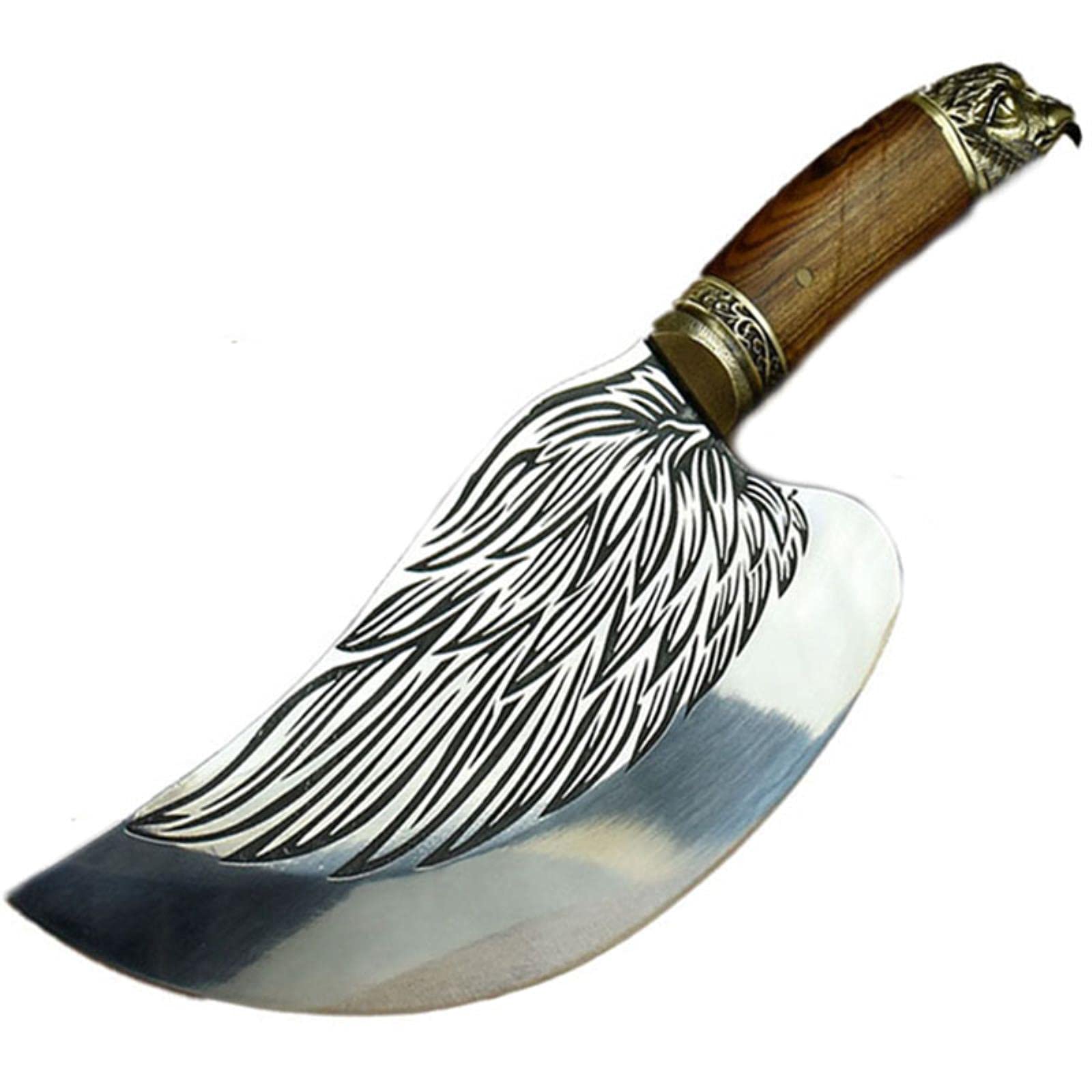 Coltello da Cucina 7CR17MOV Coltello da Cuoco forgiato a Mano in Acciaio ad Alto tenore di Carbonio forgiato a Mano per Tagliare Ossa e Carne di Verdure