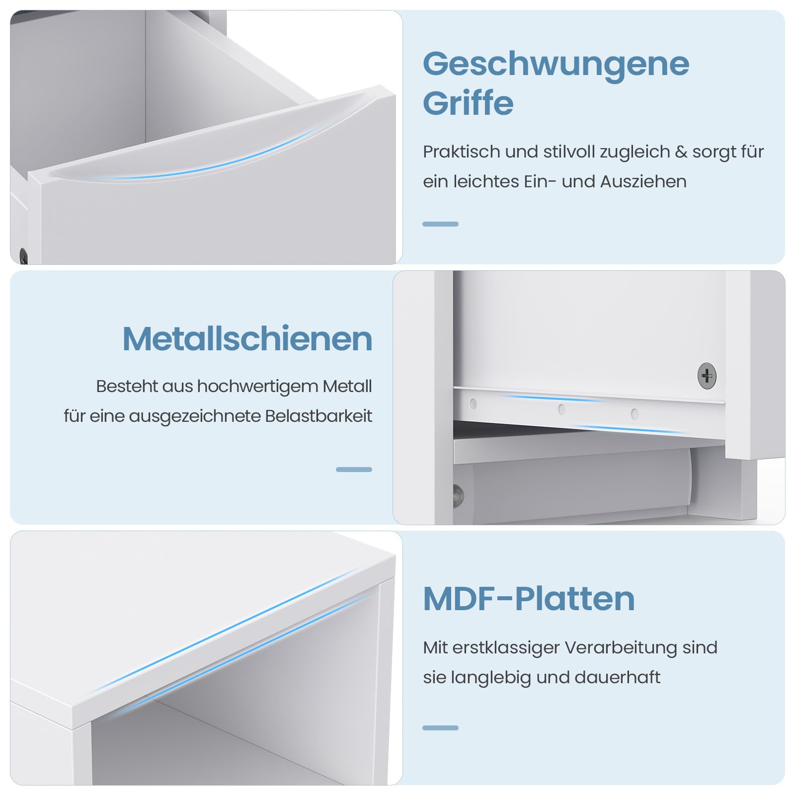 Brinlawb Nachttisch Schmal mit Ladefunktion und LED-Beleuchtung, Nachtschrank mit 3 offenen Fächern, 2 Schubladen Beistelltisch Schmal Sofatisch für Wohnzimmer, Schlafzimmer, Perfekt für kleine Ecke
