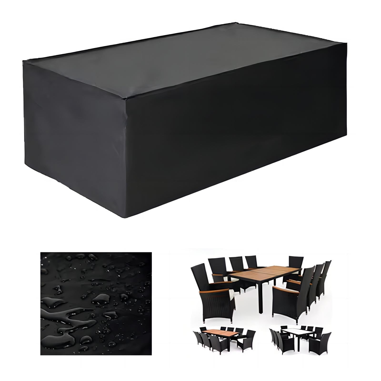 Copridivano da Esterno Impermeabile, 120x50x80cm Nero 420D Oxford Coperture per Mobili da Giardino, Copertura Tavolo Esterno Telo Copertura per Giardino, Anti-UV Telo Copri Divano da Giardino