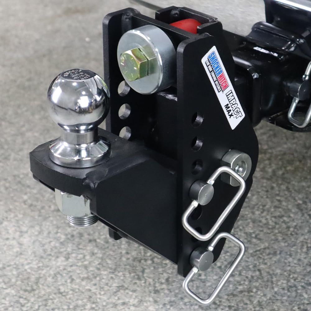 Shocker 20K Impact Max Cushion Raised Ball Mount - 5" Rise to 3" Drop, Fits 2" Hitch, Has 2-5/16" Ball