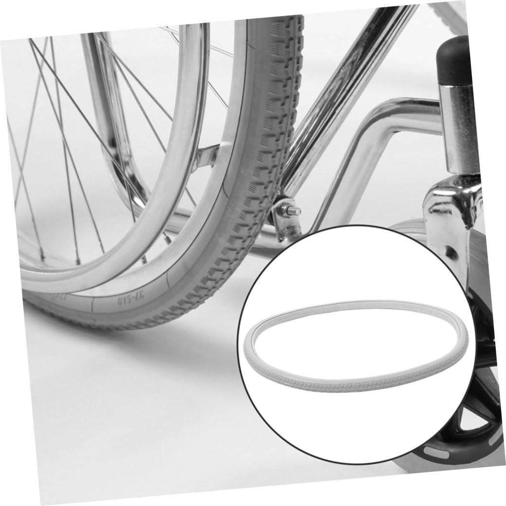 COLLBATH Pu Ersatzreifen für Rollstuhl Stabile und Wartungsarme Räder 2 Stück 24 Zoll Elastischer Vollgummi Mantel für Drinnen und Draußen