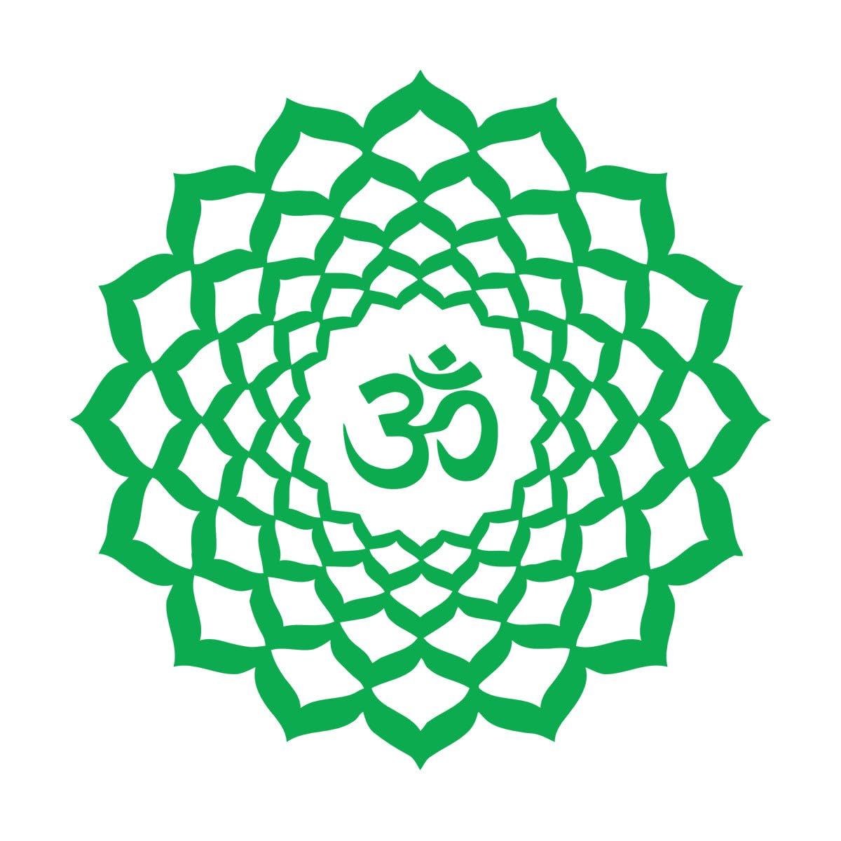 Lettering Decals Lotus Om Sanskrit Character Buddhism Mandala 36x36cm Multi Color Selection Small Green