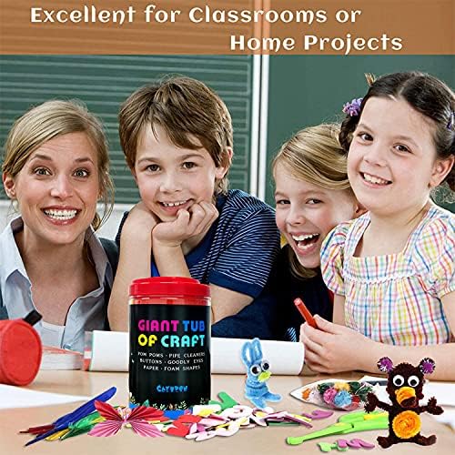 Art Craft Kits for Kids, CAYUDEN DIY Craft Supplies & Materials Supply Kit Arts and Crafts Supplies for Kids Age 3 4 5 6 7 8 9 Kids Art Supplies for Girls, Boys Classroom, Nursery Room, School