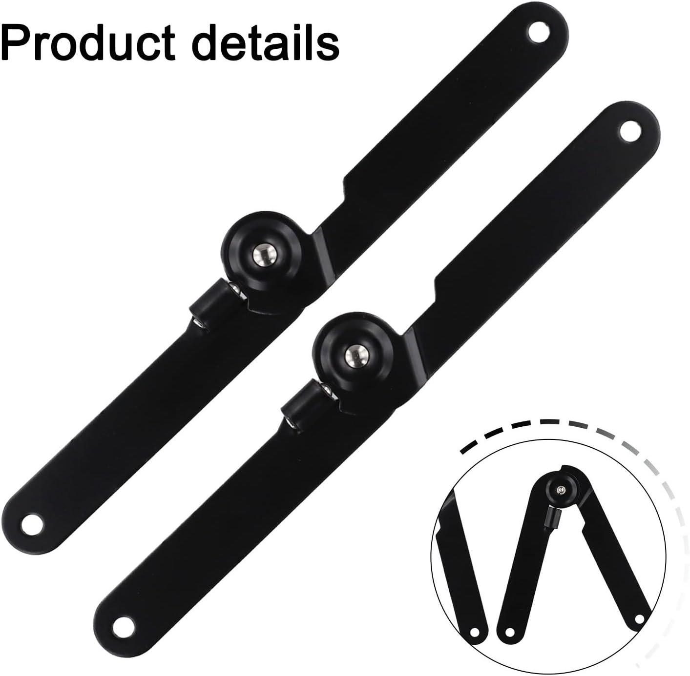 2-Pack Heavy Duty Cabinet Door Hinges, 180 Degree Folding Iron Hinges for Attic Hatches Kitchen Cupboards Roof Access Panels, Black