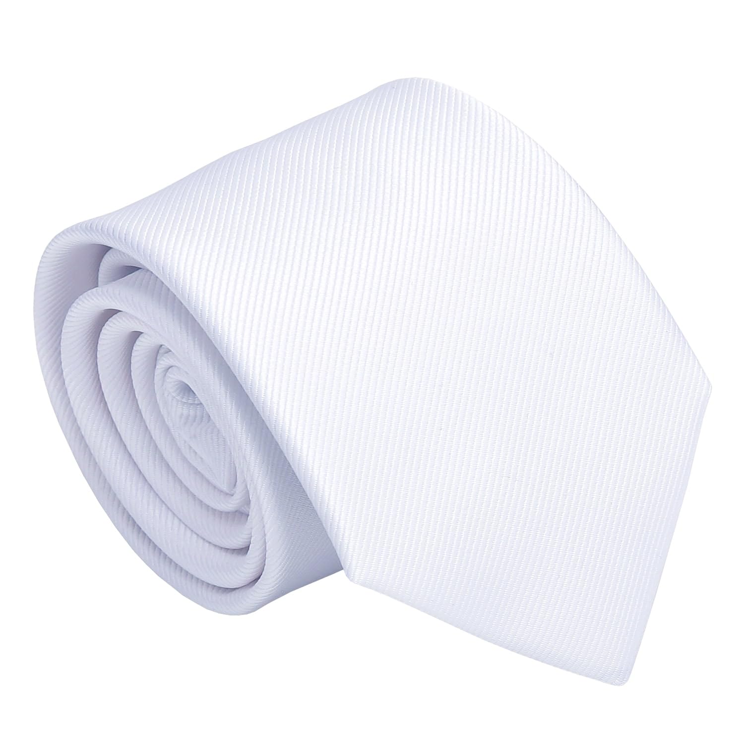 DQT Boys Plain Twill Tie – Classic Wedding & Formal Necktie - White