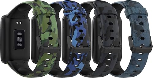 Paquete de 4 correas diseñadas para Xiaomi Mi Band 7 Pro Band Sport Watch Correa de muñeca para hombres y mujeres, correa de reloj de silicona