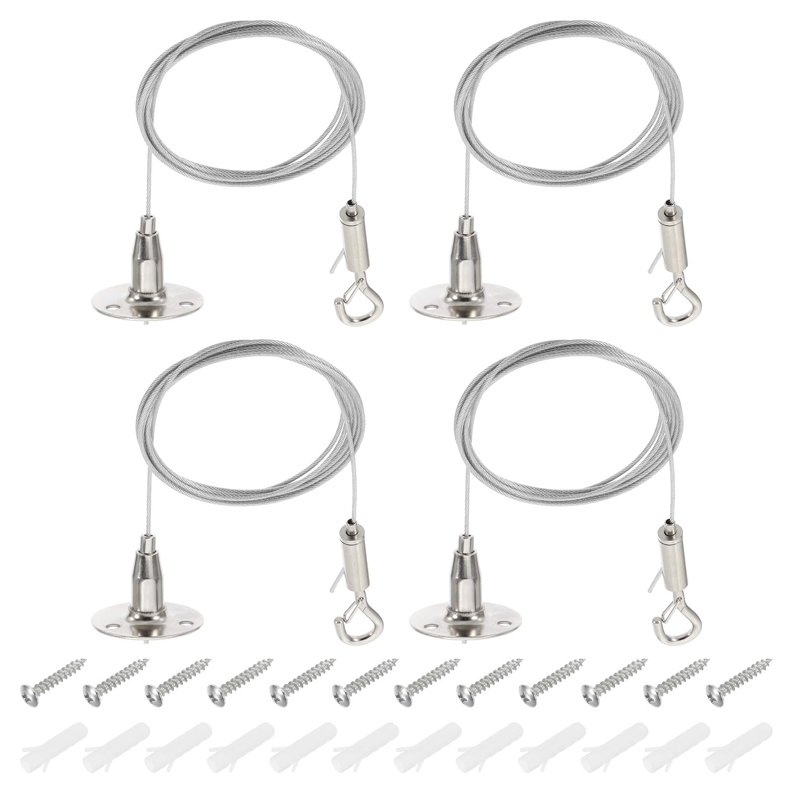Kit de cables ajustables para colgar cuadros de 2m y alambre de acero con disco PATIKIL