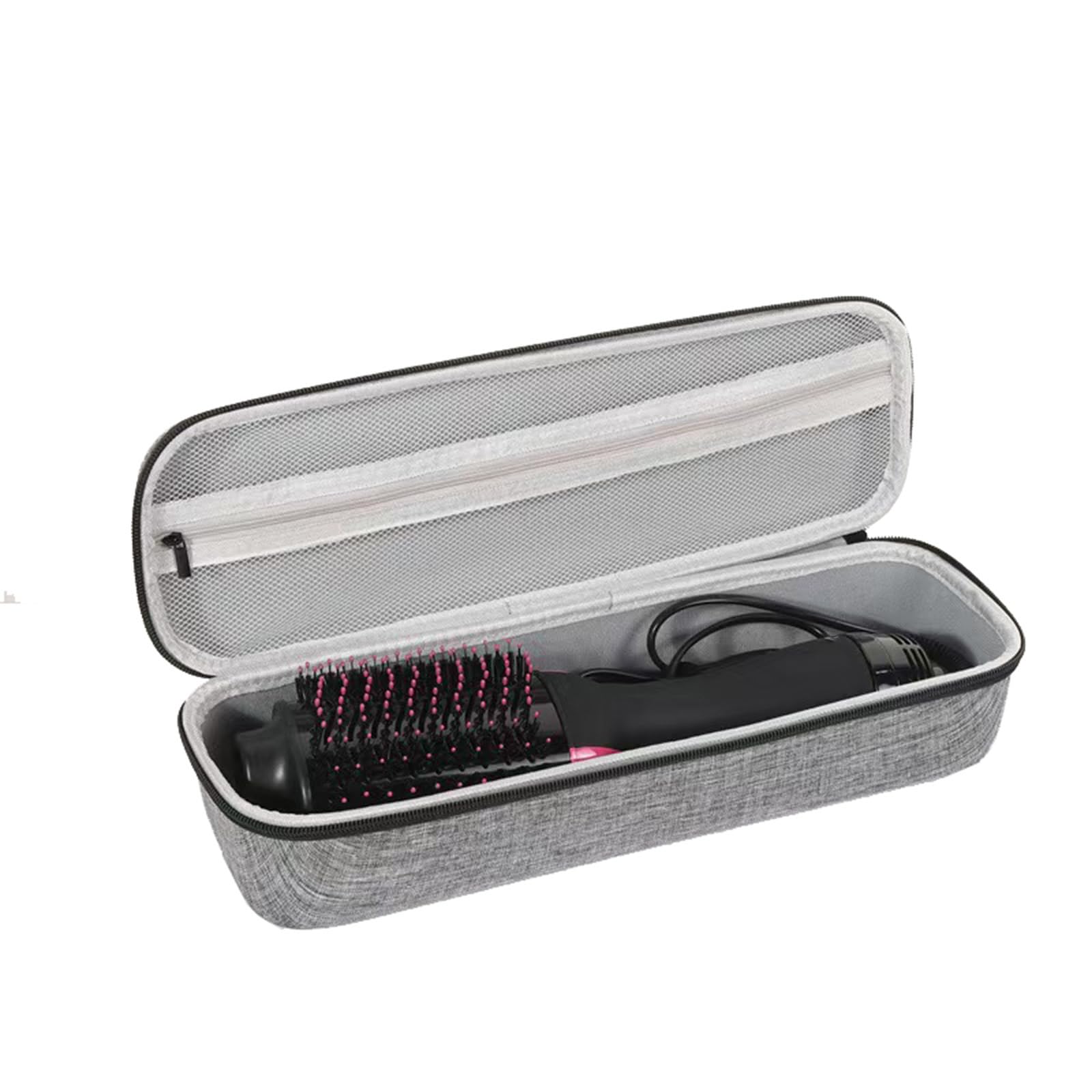 Hard Travel Case Compatible with Revlon One Step Volumizer Hair Dryer and Styler, Hot Tools Head Air Brush Blow Dryer with Mesh Pocket Hold Comb and Clips (Grey + Black)