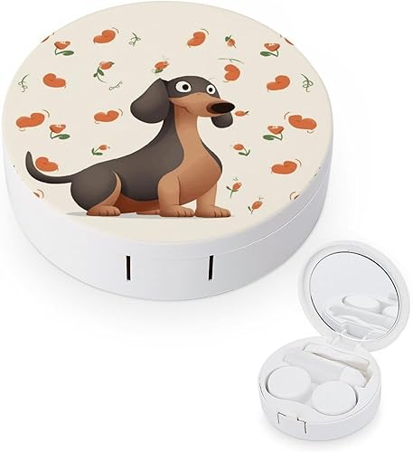 Miniatura 1 de Contact Lens Case Travel My Dog Dachshunds Print Contact Cases Box With Mirror Solution Bottle Applicator Removal Tool Kit For Daily Outdoor