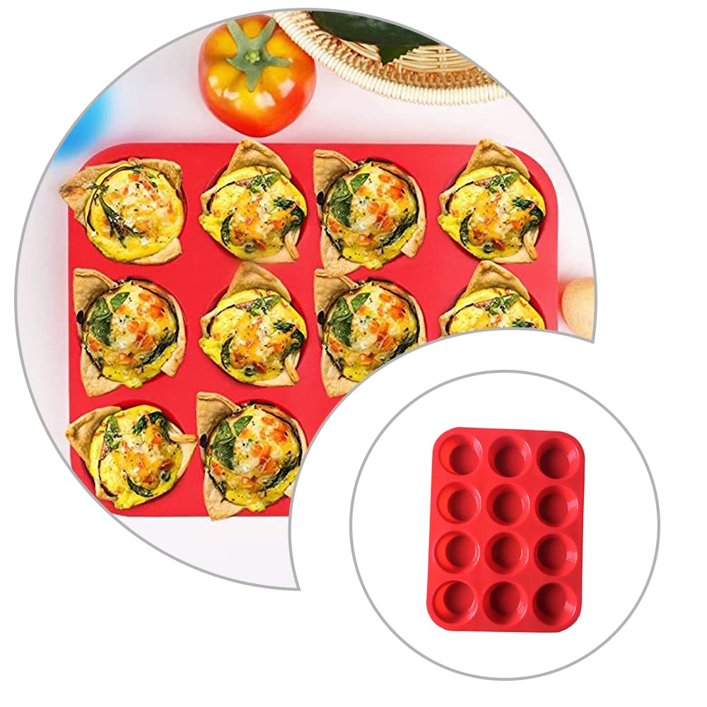 Joyeee Vassoi Per Muffin, Confezione Da 2 Stampi In Silicone Da 12