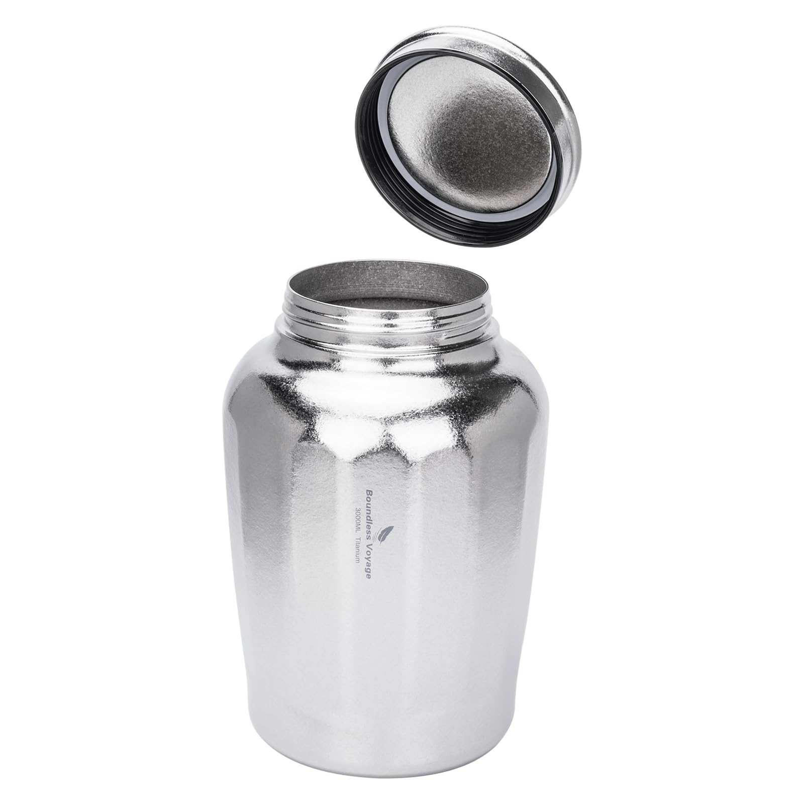 iBasingo Reiner Titan Vorratsbehälter 3L Großvolumen Teedose Ti3212A | mit Schraubdeckel, Leichter Luftdichter Behälter für Loser Tee, Kaffeebohnen, Trockenlebensmittel für Küche & Camping
